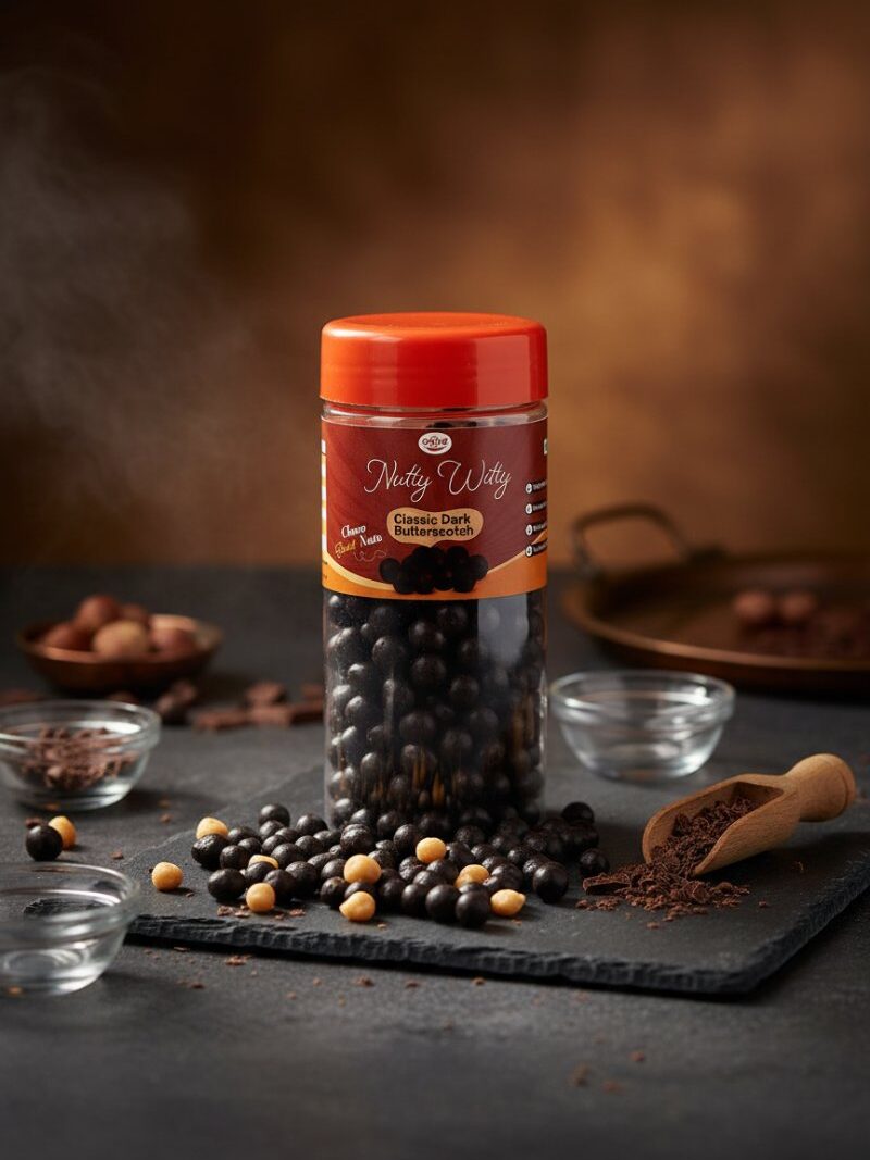 Butterscotch Dragée - Dark Choco | Classic Dark Choco Coated Nut Butterscotch | 120 gm