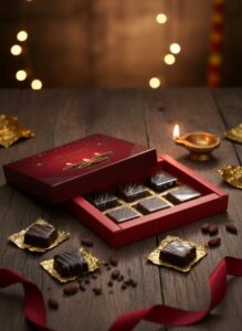 Diwali Chocolate Gift Box | Cashew & Raisin Choco Desserts | 100g | Box Style - 4