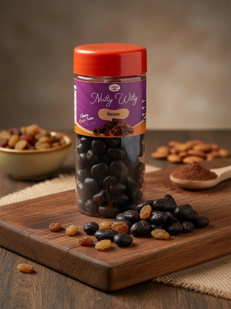 Raisin Dragée - Dark Choco | Dark Choco Coated Panned Raisins | 120 gm